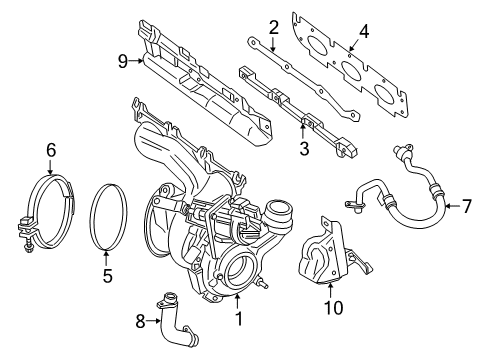 2014 BMW i8 Turbocharger HEAT RESISTANT PLATE Diagram for 11628600047