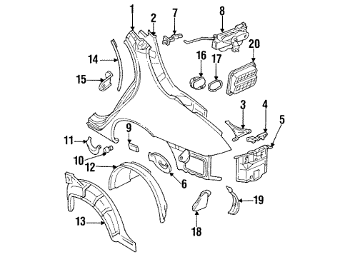 1997 Infiniti J30 Fuel Door Actuator Assy-Fuel Lid Opener Diagram for 78850-10Y24