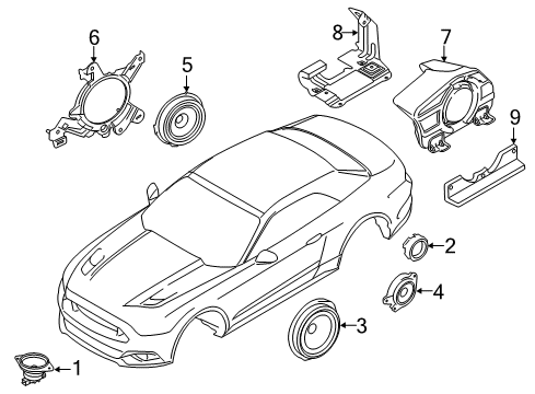 2020 Ford Mustang Sound System Woofer Cover Diagram for FR3Z-18B947-A