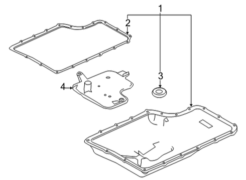 2021 Ford F-350 Super Duty Automatic Transmission Transmission Pan Diagram for LC3Z-7A194-C