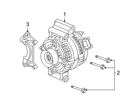 2004 Saturn Ion Alternator Bracket, Generator Adjust Diagram for 12584365