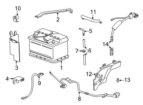 2001 BMW 530i Battery Positive Battery Cable Diagram for 12421436885