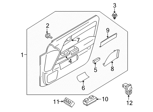 2007 Infiniti M45 Power Seats Main Power Window Switch Assembly Diagram for 25401-EJ20A