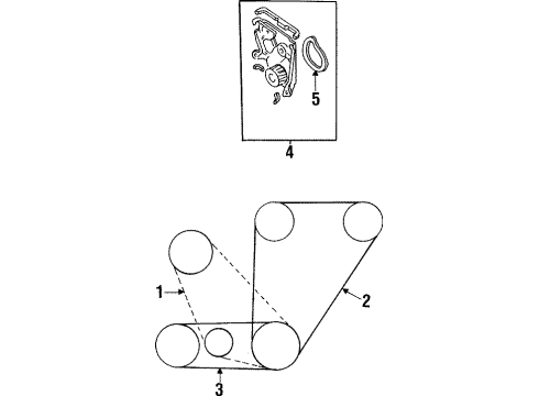 1995 Kia Sportage Water Pump, Belts V Belt Diagram for 0K65B15907C