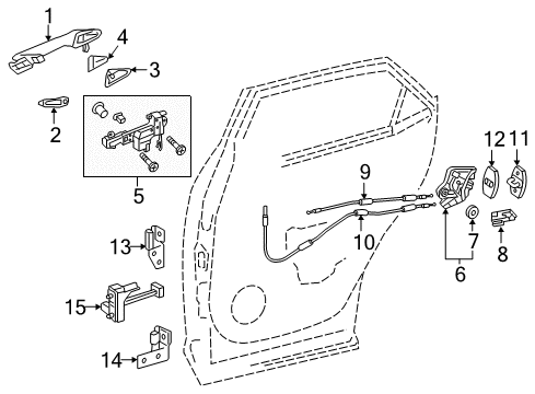 2020 Lexus RX350 Rear Door Rear Door Lock Assembly, Left Diagram for 69060-0E050