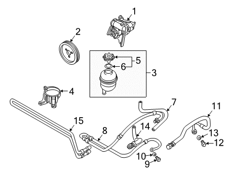 2002 BMW 330xi P/S Pump & Hoses, Steering Gear & Linkage Power Steering Pump Diagram for 32416753274