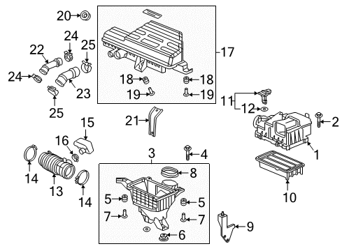 2018 Honda CR-V Powertrain Control Case Set, Air Cleaner Diagram for 17201-5PA-A00