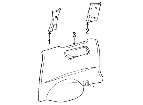 1994 Toyota Previa Interior Trim - Side Panel Upper Quarter Trim Diagram for 62471-95D00-10