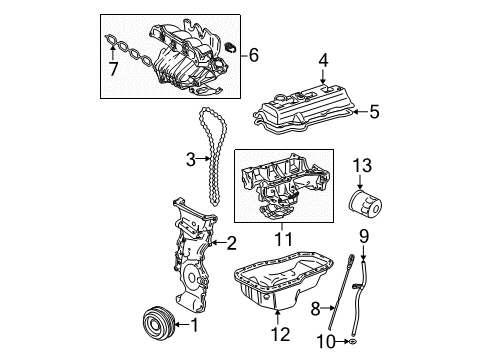 2002 Toyota Solara Engine Parts, Mounts, Cylinder Head & Valves, Camshaft & Timing, Oil Pump Guide Tube Diagram for 11452-0H010