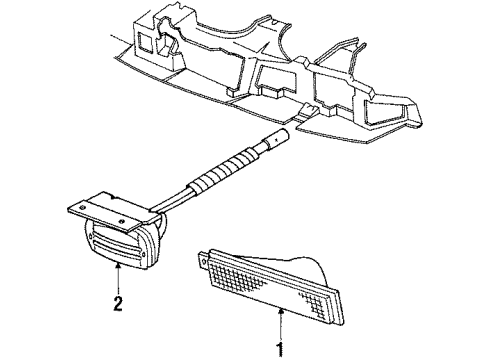 1988 Pontiac Bonneville Fog & Park Lamps Lens, Fog Lamp (W/Reflector) Diagram for 16508609