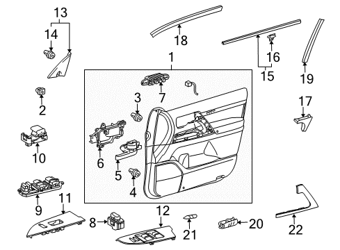 2008 Toyota Land Cruiser Rear Door Switch Panel Diagram for 74231-60560