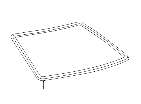 2008 Toyota Solara Back Glass - Reveal Moldings Reveal Molding Diagram for 75571-AA050