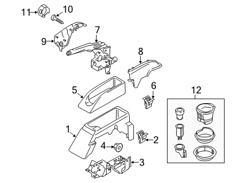 2021 Ford Transit-250 Parking Brake Console Panel Diagram for BK2Z-61045A36-BF