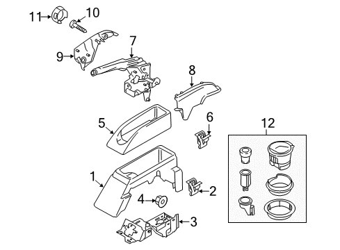 2018 Ford Transit-250 Console Console Panel Diagram for BK2Z-61045A36-AG