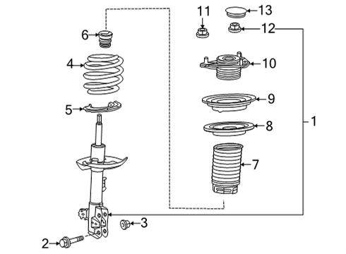 2022 Lexus NX250 Struts & Components - Front ABSORBER ASSY, SHOCK Diagram for 48520-79555