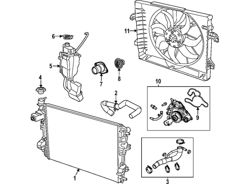 2022 Ram 1500 Cooling System, Radiator, Water Pump, Cooling Fan Water Pump Diagram for 68346911AA
