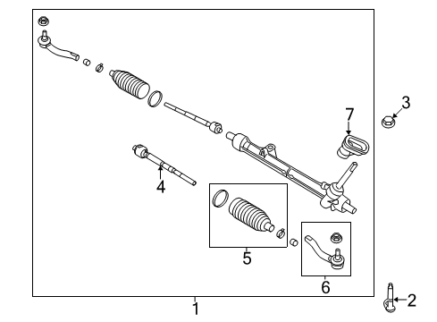 2019 Nissan Sentra Steering Column & Wheel, Steering Gear & Linkage BELLOWS Assembly Diagram for D8203-4AF1A