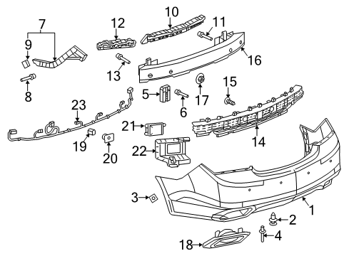 2014 Buick LaCrosse Rear Bumper Harness Diagram for 9014277