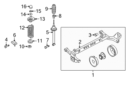 2002 Chevrolet Cavalier Rear Suspension Strut Diagram for 22064573
