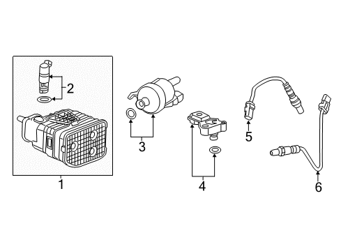 2014 Cadillac CTS Emission Components Vapor Canister Diagram for 84834023