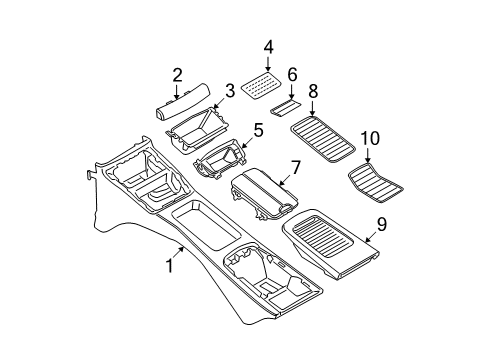 2012 BMW 335is Rear Console Ashtray Front Diagram for 51166960688