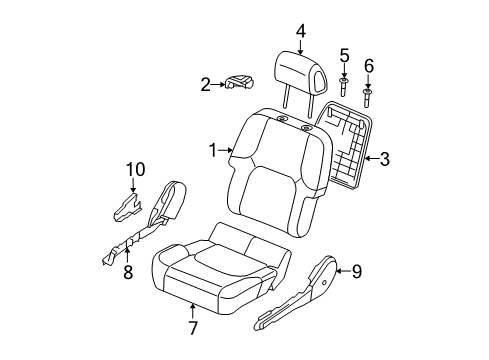 2011 Nissan Pathfinder Front Seat Components Cushion Assembly - Front Seat Diagram for 87300-9CA3A