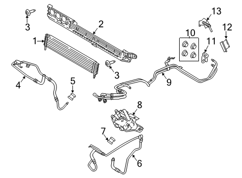 2018 Ford F-150 Trans Oil Cooler Hose & Tube Assembly Diagram for JL3Z-7R081-J