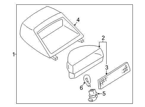 2001 Infiniti I30 Bulbs Stop Lamp Assembly-High Mounting Diagram for 26590-2Y002
