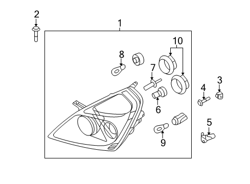 2007 Hyundai Entourage Headlamps Headlamp Assembly, Left Diagram for 92101-4J011