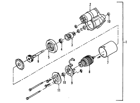 1994 Pontiac Firebird Starter Bearings Diagram for 9440923