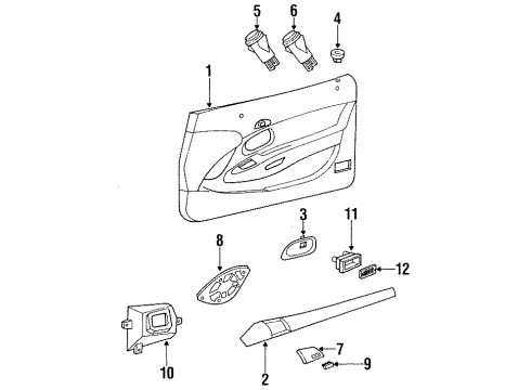 1994 Lincoln Mark VIII Interior Trim - Door Courtesy Lamp Diagram for F3LY13776B