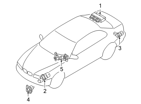 2006 BMW 750i Electrical Components Painted Ultrasonic Transducer Diagram for 66202184264