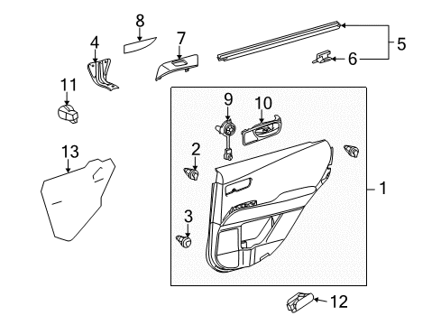 2015 Lexus RX450h Interior Trim - Rear Door Panel, Rear Door ARMREST Diagram for 74272-48050-C2