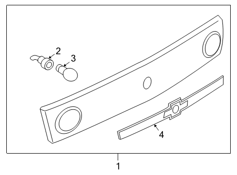 2005 Chevrolet Cavalier Backup Lamps Applique Asm, Rear Compartment Lid (W/ Back Up Lamp) Diagram for 89024396