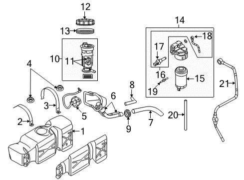 2007 Dodge Ram 2500 Fuel Supply Hose-Fuel Filter Diagram for 68005222AA