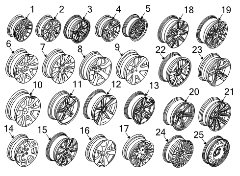 2006 BMW M5 Wheels Single Rear Wheel without Tire Diagram for 36116775654