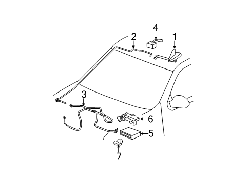 2012 GMC Sierra 1500 Communication System Components Antenna Cable Diagram for 19119056