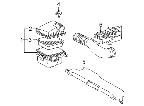 2002 Lexus LS430 Powertrain Control Pipe, Intake Air Connector Diagram for 17875-50240