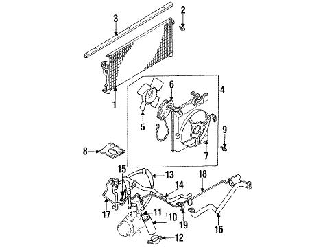 1994 Mitsubishi Mirage Air Conditioner -A/C Fluid Pressure Diagram for MB276842