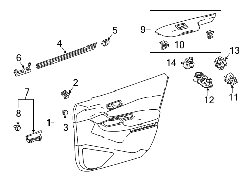 2018 Toyota C-HR Mirrors Belt Weatherstrip Diagram for 68172-F4011