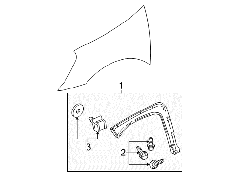 2003 Buick Rendezvous Exterior Trim - Fender Wheel Opening Molding Diagram for 88951964