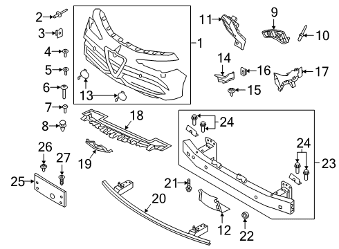 2019 Alfa Romeo Giulia Bumper & Components - Front FASTNER Diagram for 68113657AA