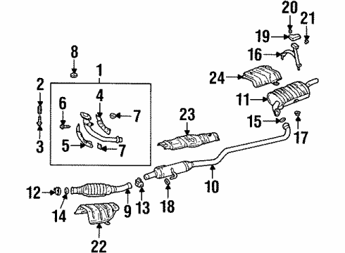 1999 Chevrolet Prizm Exhaust Components Catalytic Converter Diagram for 89027355