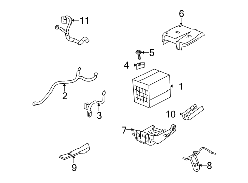 2007 Saturn Aura Battery Positive Cable Diagram for 88987121