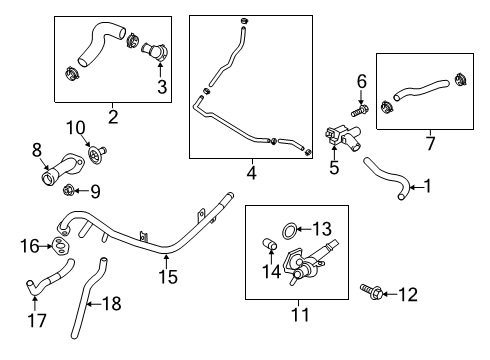 2021 Kia Forte Powertrain Control Hose Assembly-Radiator, U Diagram for 25414M7400