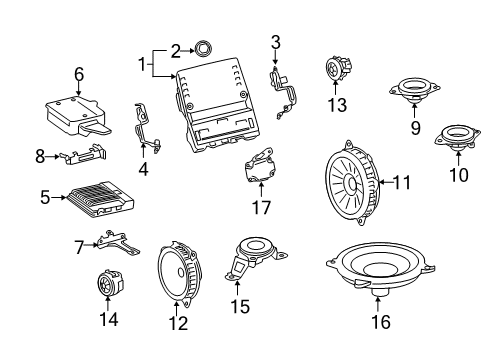 2021 Toyota Avalon A/C & Heater Control Units Display Unit Bracket Diagram for 86211-07030