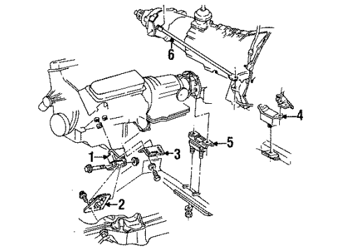 1992 Chevrolet S10 Engine Mounting Mount Asm-Trans Diagram for 15675038