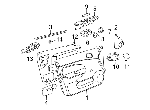 2007 Chevrolet Cobalt Front Door Sealing Strip Asm-Front Side Door Window Inner Diagram for 20847950