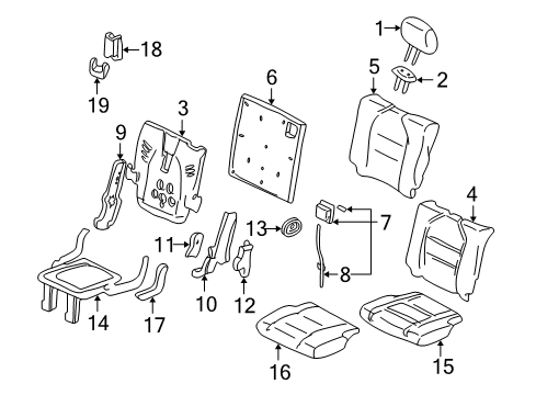 2001 Acura MDX Rear Seat Components Lever, Rear Reclining (Graphite Black) Diagram for 82243-S3V-A11ZA
