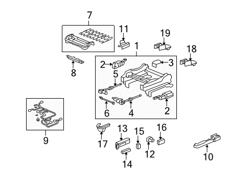 2008 Acura RDX Power Seats Holder, FR. Seat Harness Diagram for 81608-STK-A01